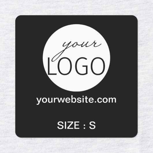 Logo Aangepaste tekst Website Grootte kleding kled Labels (Design 1)