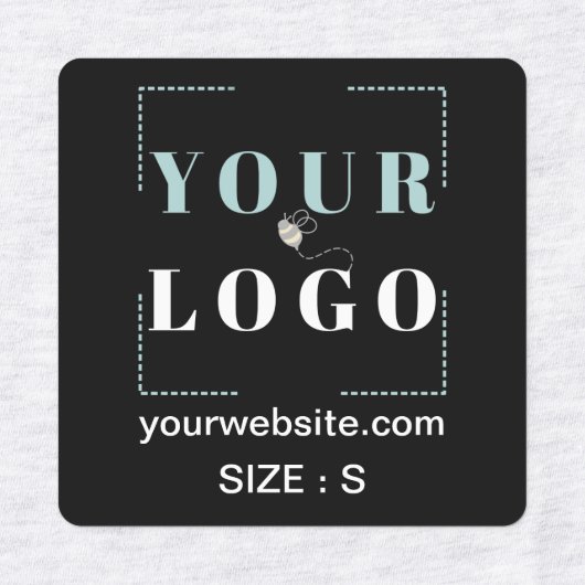 Logo Aangepaste tekst Website Kledingstuk Grootte  Labels (Design 1)