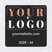 Logo Aangepaste tekst Website Kledingstuk Grootte  Labels (Design 2)