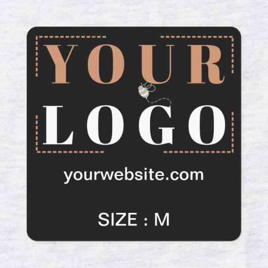 Logo Aangepaste tekst Website Kledingstuk Grootte Labels (Design 2)