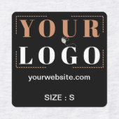 Logo Aangepaste tekst Website Kledingstuk Grootte  Labels (Design 1)