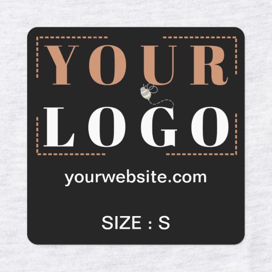 Logo Aangepaste tekst Website Kledingstuk Grootte  Labels (Design 1)