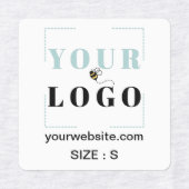 Logo Aangepaste tekst Website of maat Vierkante kl Labels (Design 1)