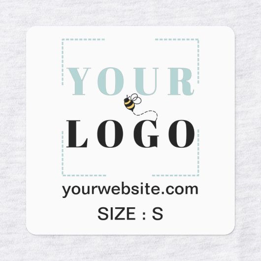 Logo Aangepaste tekst Website of maat Vierkante kl Labels (Design 1)