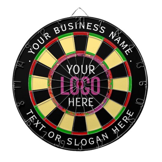 Logo & Aangepaste Tekst Zakelijk Bedrijf Dartbord (Voorkant)