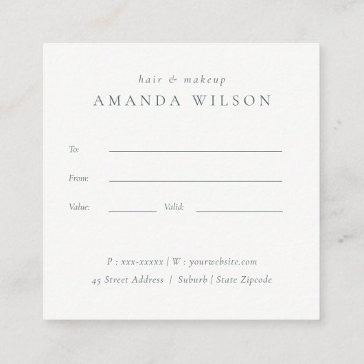 Logo abstract Ivory Gold Stone Cadeaubon Vierkante Visitekaartje (Achterkant)