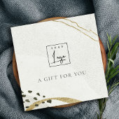 Logo abstract Ivory Gold Stone Cadeaubon Vierkante Visitekaartje