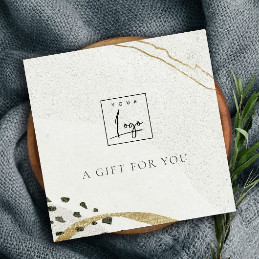 Logo abstract Ivory Gold Stone Cadeaubon Vierkante Visitekaartje