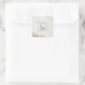 Logo abstracte steengrijze ijzige Waterverf Vierkante Sticker (Tas)