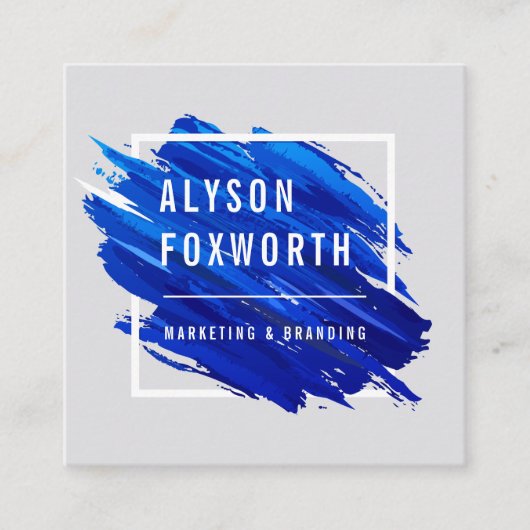 Logo abstracte verf vierkante visitekaartje (Voorkant)