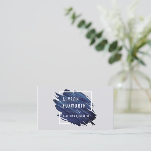 Logo abstracte verf visitekaartje (Staand voorkant)