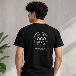 Logo Achter T-Shirt | Zwart Zakelijk T-Shirt
