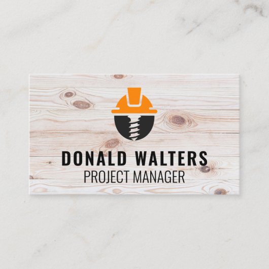 Logo | Achtergrond hout Visitekaartje (Voorkant)