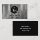 Logo | Achtergrond metallisch grijs Visitekaartje (Voorkant / Achterkant)