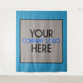 Logo-achtergrond voor de handelbeurs van Blue Comp Wandkleed (Voorkant)
