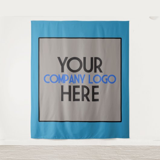 Logo-achtergrond voor de handelbeurs van Blue Comp Wandkleed (Voorkant)