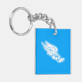 Logo AcrylSleutelhanger volgen Blauw Sleutelhanger (Voorkant Links)
