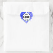 Logo Afbeelding Sjabloon Blauw Glitter Sparkle Sta Hart Sticker (Tas)