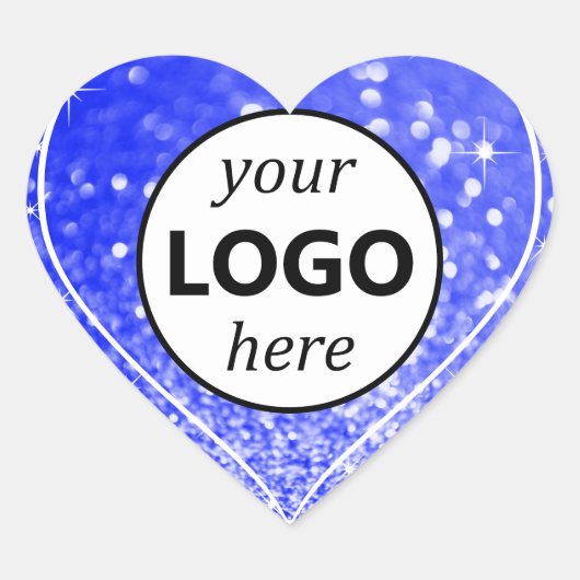 Logo Afbeelding Sjabloon Blauw Glitter Sparkle Sta Hart Sticker (Voorkant)