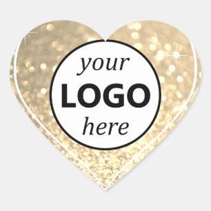 Logo Afbeelding Sjabloon Golden Glitter Sparkle St Hart Sticker