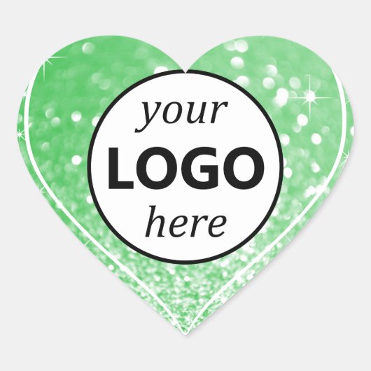 Logo Afbeelding Sjabloon Groene Glitter Sparkle St Hart Sticker (Voorkant)
