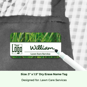 Logo Afbeelding Wit Groen Dry Erase Grasmaai Servi Naamplaatje