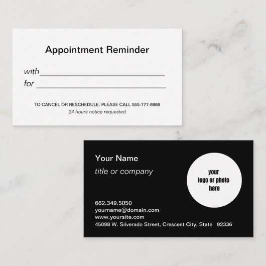 Logo Afspraakkaarten Afsprakenkaartje (Voorkant / Achterkant)