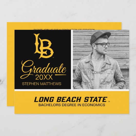 Logo Afstuderen Long Beach State Kaart (Voorkant / Achterkant)