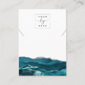Logo Agate Blauwgroen Silver Ketting Display Card Visitekaartje (Voorkant)