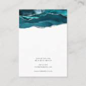 Logo Agate Blauwgroen Silver Ketting Display Card Visitekaartje (Achterkant)