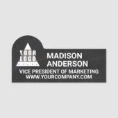 Logo-alkboard zwart-witkool werknemer naamplaatje (Voorkant)