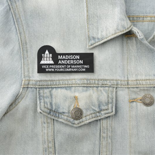 Logo-alkboard zwart-witkool werknemer naamplaatje (In situ)