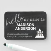 Logo-alkbordtypografie HALLO herbruikbaar Naamplaatje (In situ)