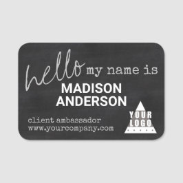 Logo-alkbordtypografie HALLO herbruikbaar Naamplaatje