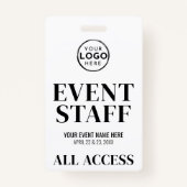 Logo All Access Event Staff Badge (Voorkant)