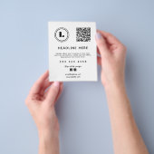 Logo and QR code white minimalist Flyer (Hand)