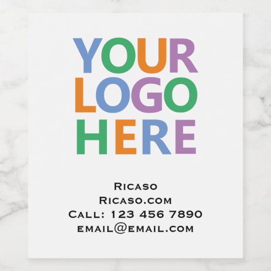 Logo and Text Custom Personalized Wijn Etiket (Enkel label)