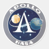 Logo Apollo Program Ronde Sticker (Voorkant)