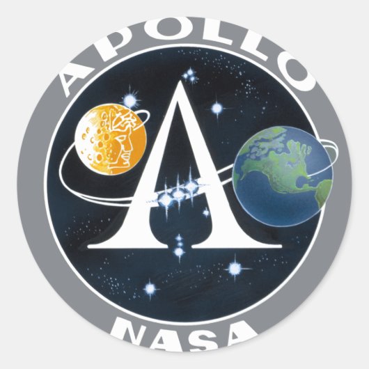 Logo Apollo Program Ronde Sticker (Voorkant)