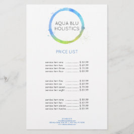 Logo Aqua Blue Waterverf gekleurde cirkel Flyer