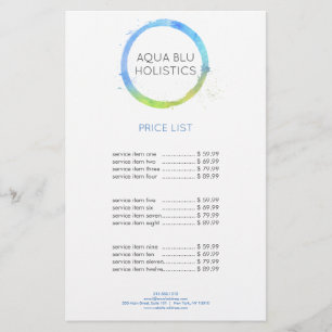 Logo Aqua Blue Waterverf gekleurde cirkel Flyer