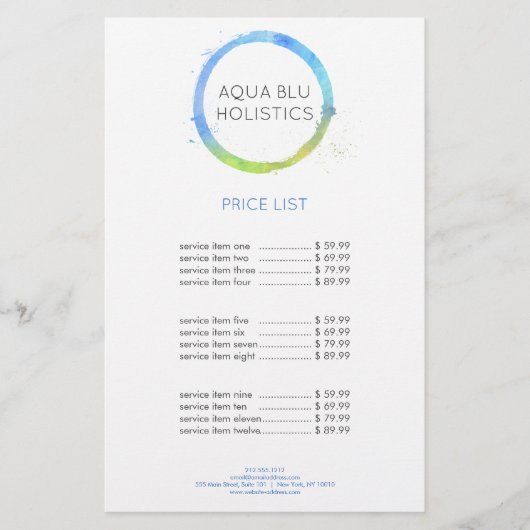 Logo Aqua Blue Waterverf gekleurde cirkel Flyer (Voorkant)