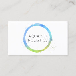 Logo Aqua Blue Waterverf gekleurde cirkel Visitekaartje