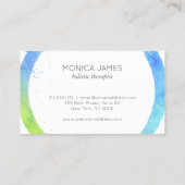 Logo Aqua Blue Waterverf gekleurde cirkel Visitekaartje (Achterkant)