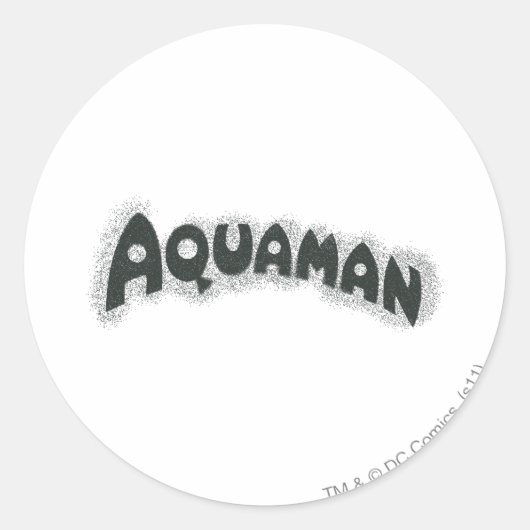 Logo Aquaman Grunge Black Ronde Sticker (Voorkant)