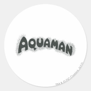 Logo Aquaman Grunge Black Ronde Sticker