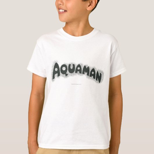 Logo Aquaman Grunge Black T-shirt (Voorkant)