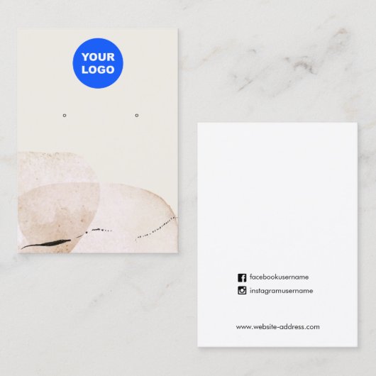 Logo Artistieke Waterverf oorbaar beeldscherm toev Visitekaartje (Voorkant / Achterkant)