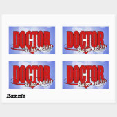 LOGO ARTS NUCLEAIRE GENEESMIDDELEN RECHTHOEKIGE STICKER (Vel)