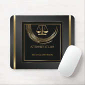 Logo Attorney of Law - Black and Gold Muismat (Met muis)